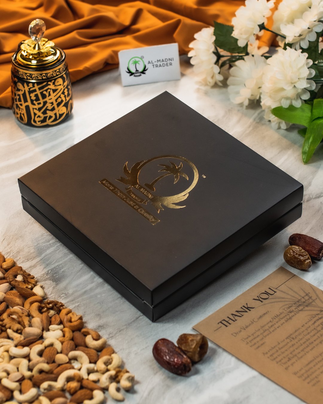 premium packaging in black color of Al Azr Gift basket 